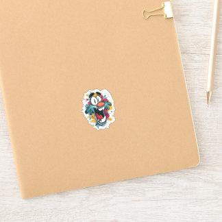 Pegatina Grumpy Cute Monster Sticker – Quirky Cartoon Face