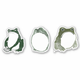 Pegatina Grumpy Tapo De Rana Japonesa Del Siglo XIX