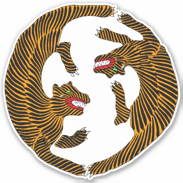 Pegatina Grumpy Tapo De Rana Japonesa Del Siglo XIX (Anverso)