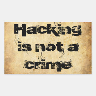 Pegatina Grunge "El hackeo no es un crimen"