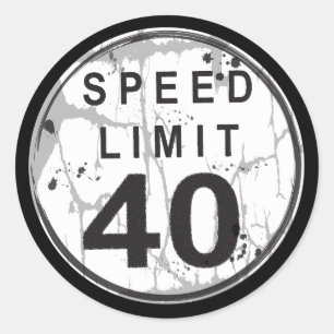 Pegatina Grungy Límite de velocidad 40 MPH