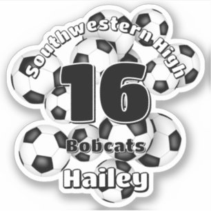 Pegatina grupo de balones de fútbol espíritu de equipo pers