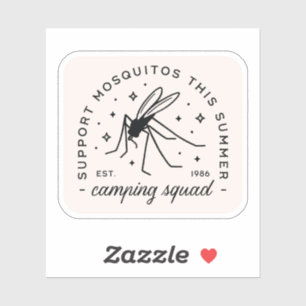 Pegatina Grupo de camping mosquito divertido viaje de campa
