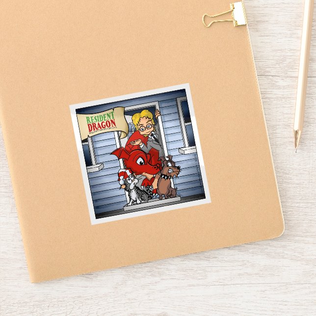 Pegatina Grupo de elenco de personajes originales del dragó (Cuaderno)