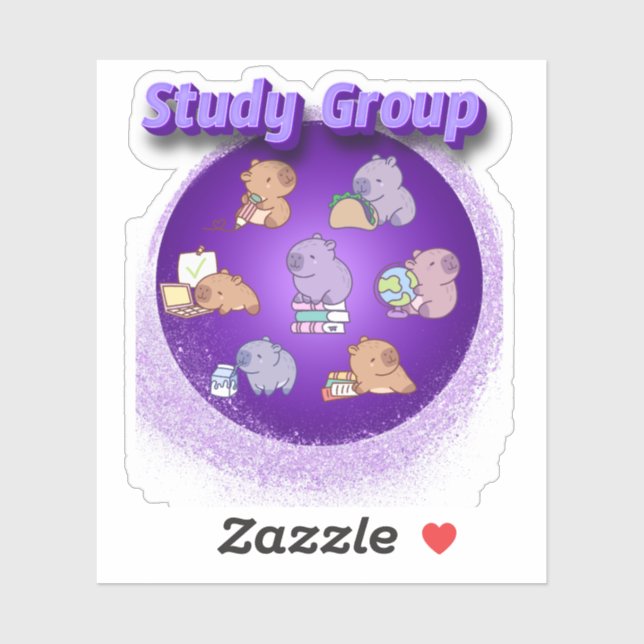 Pegatina Grupo de estudio de Capybara (Hoja)