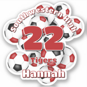 Pegatina grupo de jugadores negros rojos espíritu de equipo