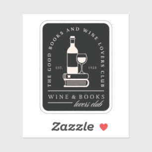 Pegatina Grupo de lectura para amantes del vino y los libro