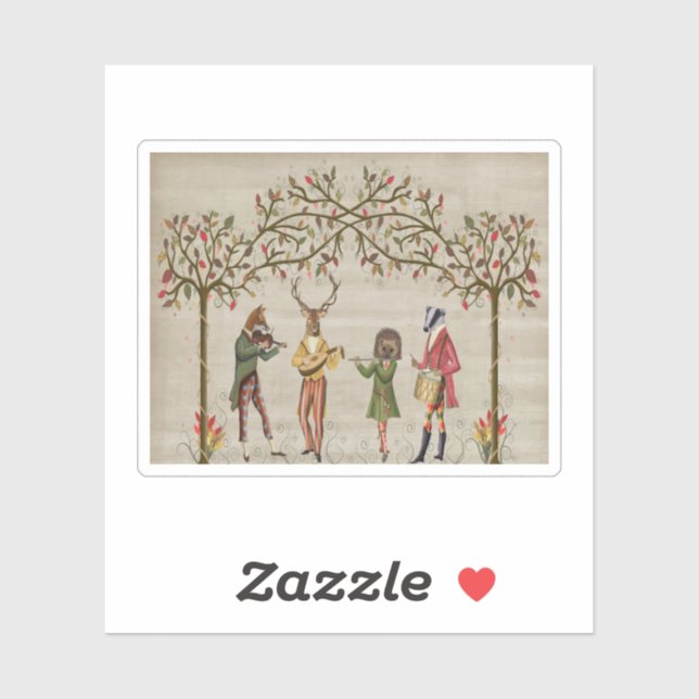 Pegatina Grupo de ratones de animales de Woodland (Hoja)