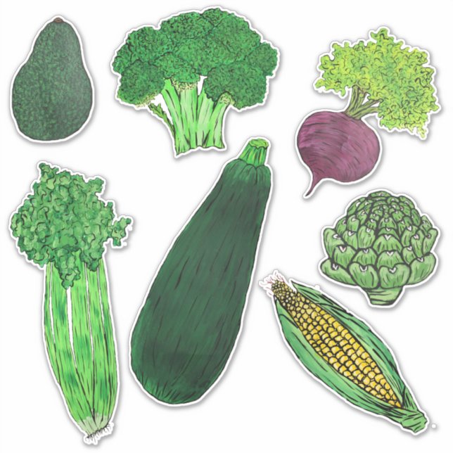 Pegatina Grupo de verduras #1 (Anverso)