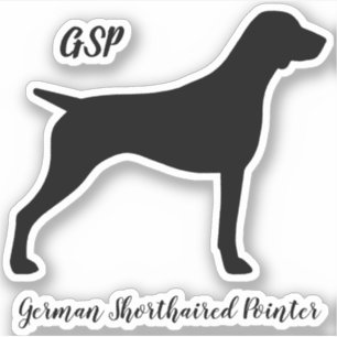 Pegatina GSP de Silhouette de Perro de Puntero Alemán