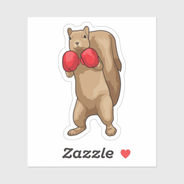 Pegatina Guantes de boxeo para ardilla (Hoja)