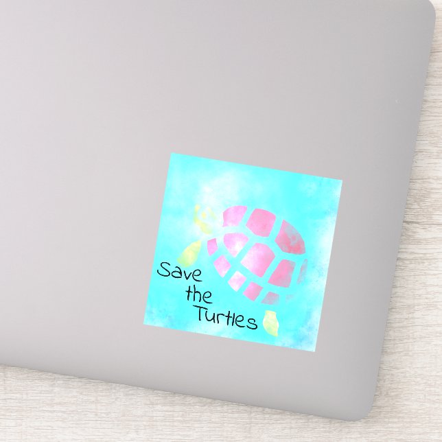 Pegatina Guardar la acuarela de las tortugas (Detalle)