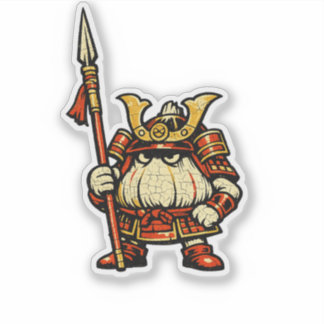 Pegatina Guardia de Ajo — Samurái del Castillo de Verduras