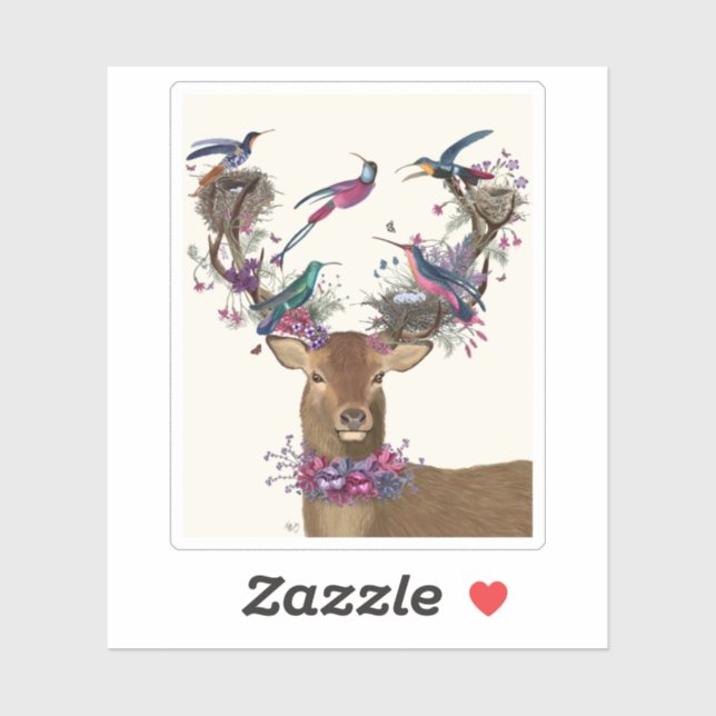 Pegatina Guardián de aves vendidas, nidos de aves tropicale (Hoja)