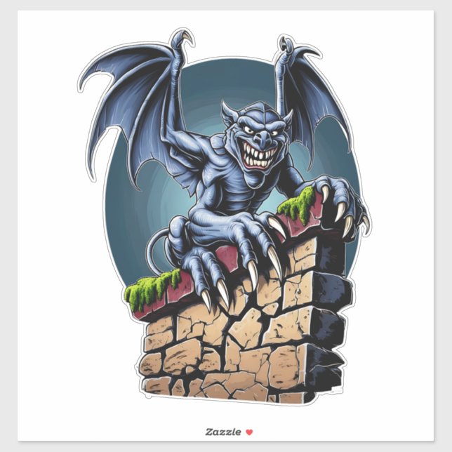 Pegatina Guardián de las alturas: Una obra de arte gótica (Hoja)