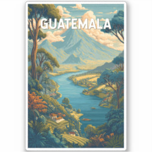 Pegatina Guatemala Ilustracion Viaje de arte