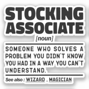 Pegatina Guay de Stocking Associate Noun Warehouse Worker