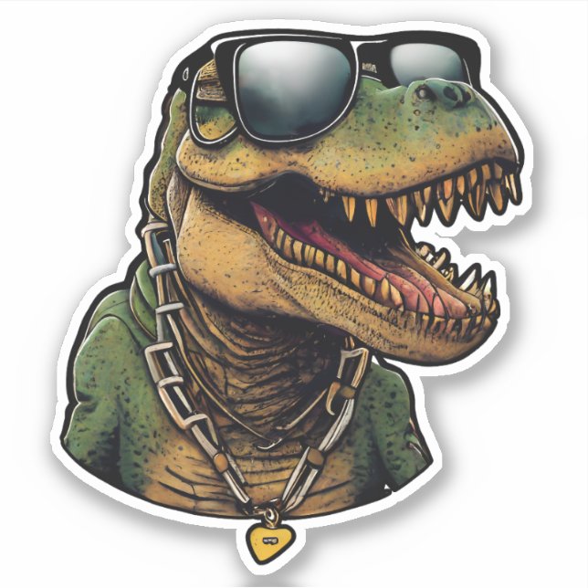 Pegatina Guay Dude, gafas de sol T-Rex (Anverso)