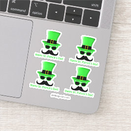 Pegatina Guay Funny St. Patrick's Day Mustache Top hat Man
