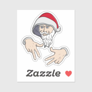 Pegatina Guay Gangsta Hip Hop Hand Rap Santa Claus