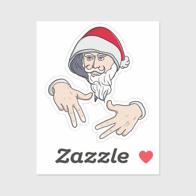 Pegatina Guay Gangsta Hip Hop Hand Rap Santa Claus (Hoja)