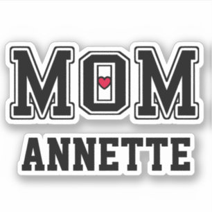 Pegatina Guay Mom Word con Heart Love Sporty Nombre persona