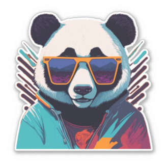 Pegatina Guay Panda con Vibes Retro