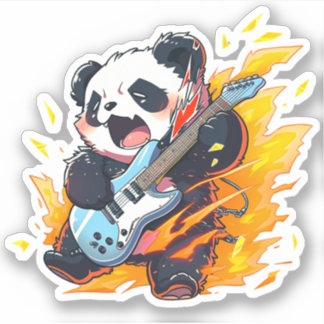 Pegatina Guay Panda Rockstar