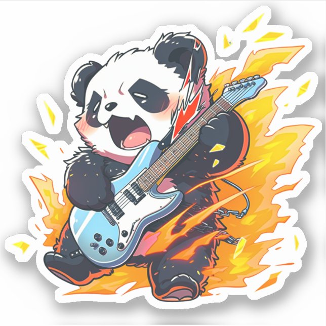 Pegatina Guay Panda Rockstar (Anverso)