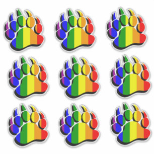 Pegatina Guay Rainbow Flag Bear Paw