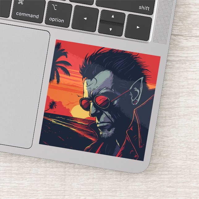 Pegatina Guay Werewolf Retro Sunset (Detalle)