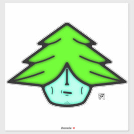 Pegatina Guerrero de árbol (cara como personalizado) v1