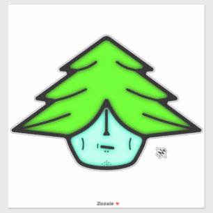 Pegatina Guerrero de árbol (cara como personalizado) v1