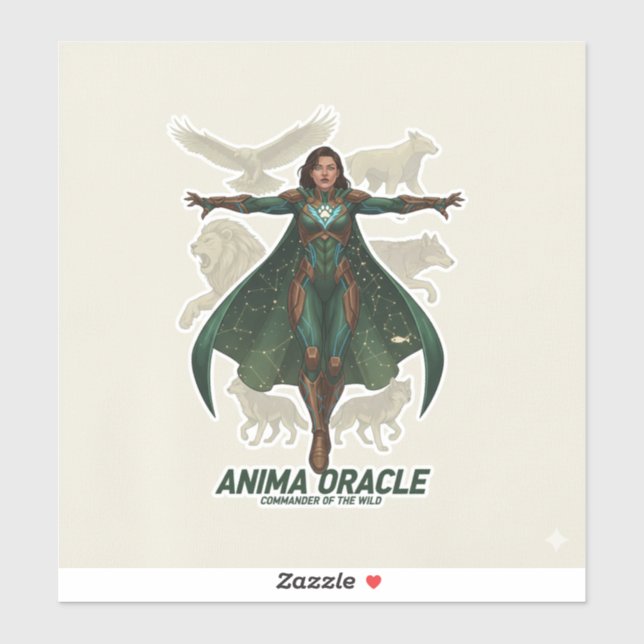 Pegatina “Guerrero de Oracle Anima | Protectora Mística Fan (Hoja)