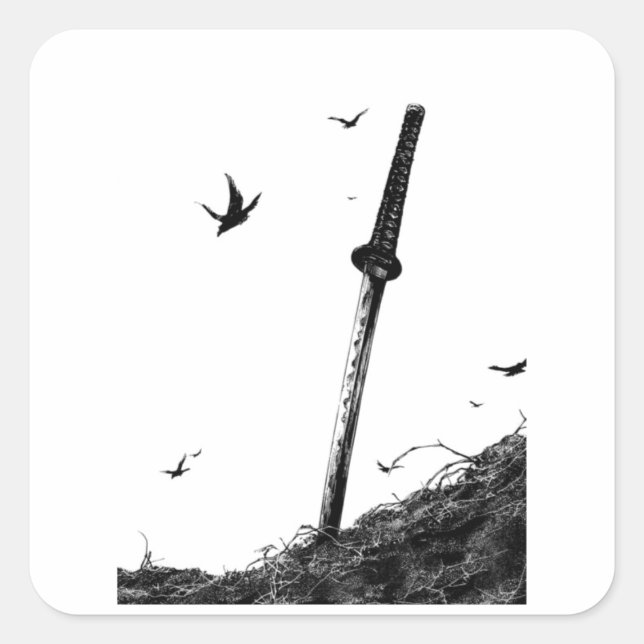 Pegatina guerrero de Samurai - vinilo de arte de t (Anverso)