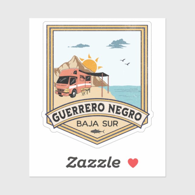 Pegatina Guerrero Negro Baja California Sur México (Hoja)