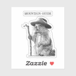 Pegatina Guía de la montaña - Diseño de marmota caprichosa