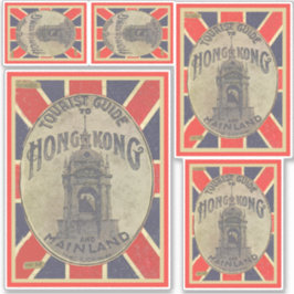 Pegatina Guía turística de Hong Kong con Union Jack