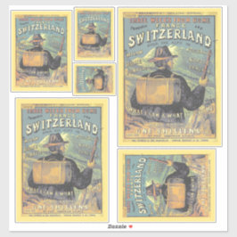 Pegatina Guía turística retro de Suiza Ilustración