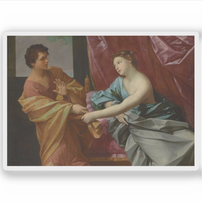 Pegatina Guido Reni - Esposa de Joseph y Potiphar (Anverso)