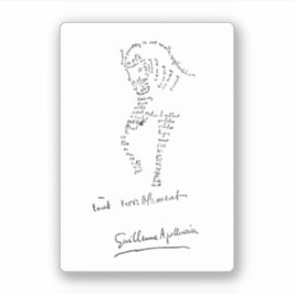 Pegatina Guillaume Apollinaire, Calligramme Cheval