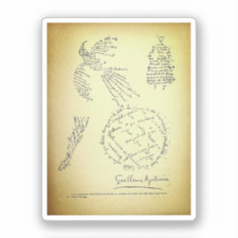 Pegatina Guillaume Apollinaire, Poème Calligramme (1920)