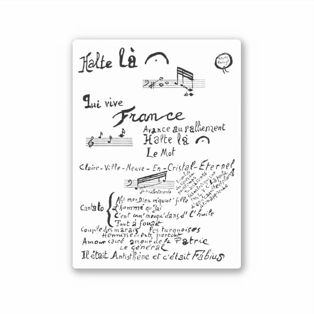 Pegatina Guillaume Apollinaire, Venu de Dieuze (Anverso)