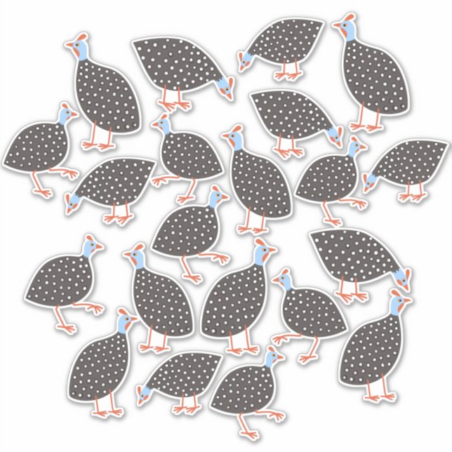 Pegatina Guinea Hens (Anverso)