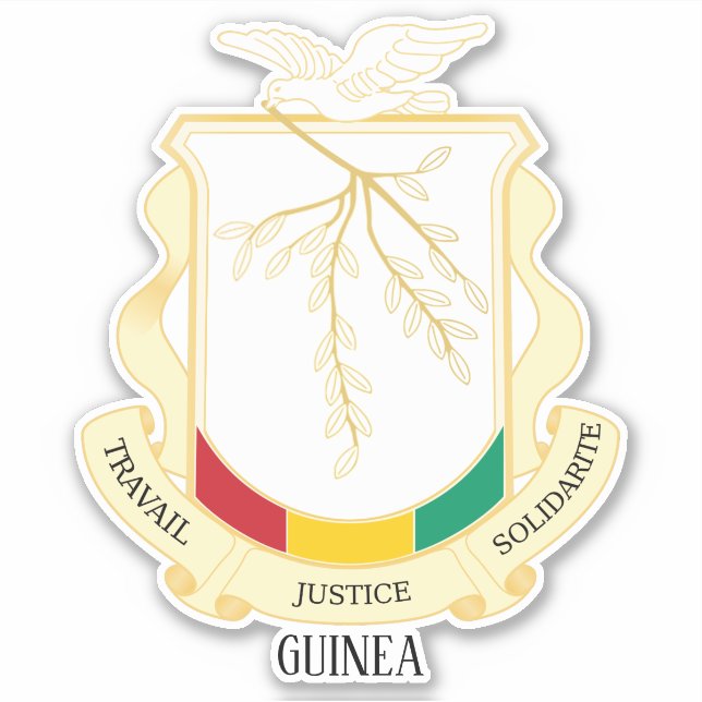 Pegatina Guinea National Coat Of Arms Patriotic (Anverso)