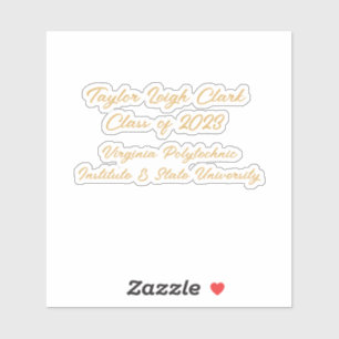 Pegatina Guión de graduado Personalizado de graduación 