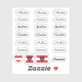 Pegatina Guión elegante Austria y Bandera austriaca /conjun