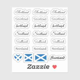 Pegatina Guión elegante Escocia y Bandera escocesa /conjunt