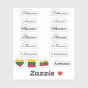Pegatina Guión elegante Lituania, nombre de la bandera litu