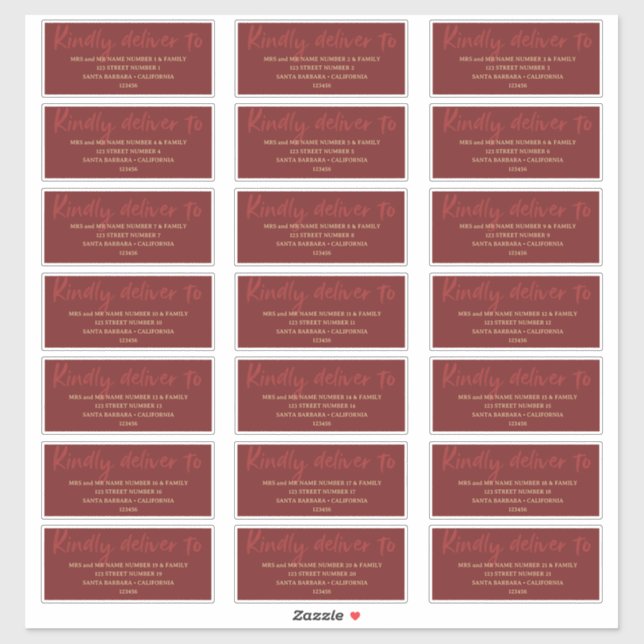 Pegatina Guión minimalista y elegancia Dirección de invitad (Hoja)